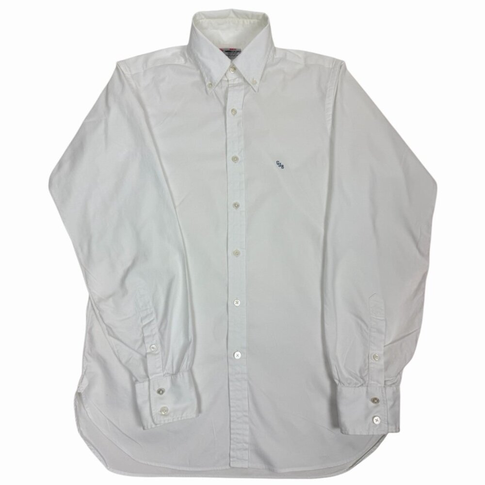 Turnbull & Asser London Bespoke Made in England White Oxford Dress Shirt Mens 16